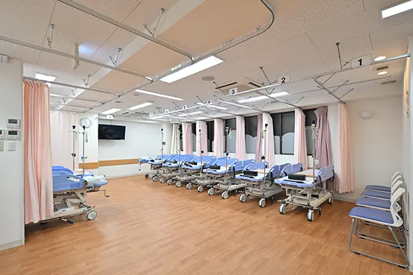 検査後はリカバリールームでお休みします